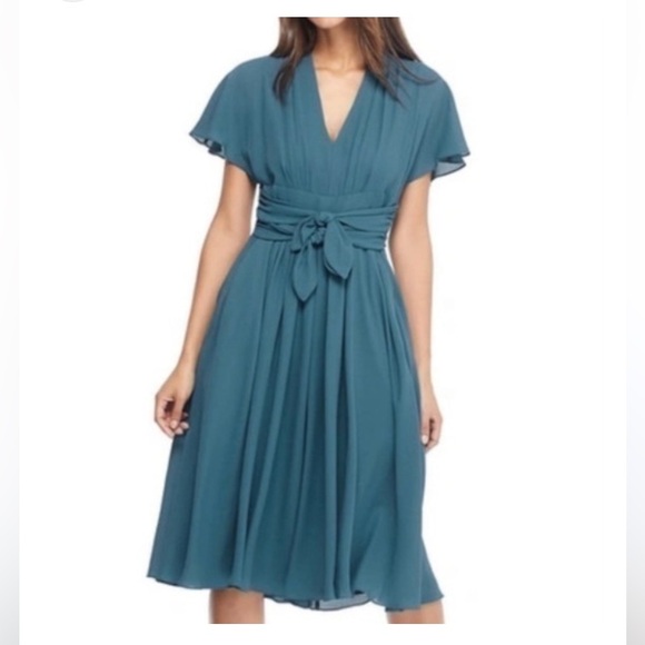 Gal Meets Glam Dresses & Skirts - Gal Meets Glam Ocean Blue Midi Dress